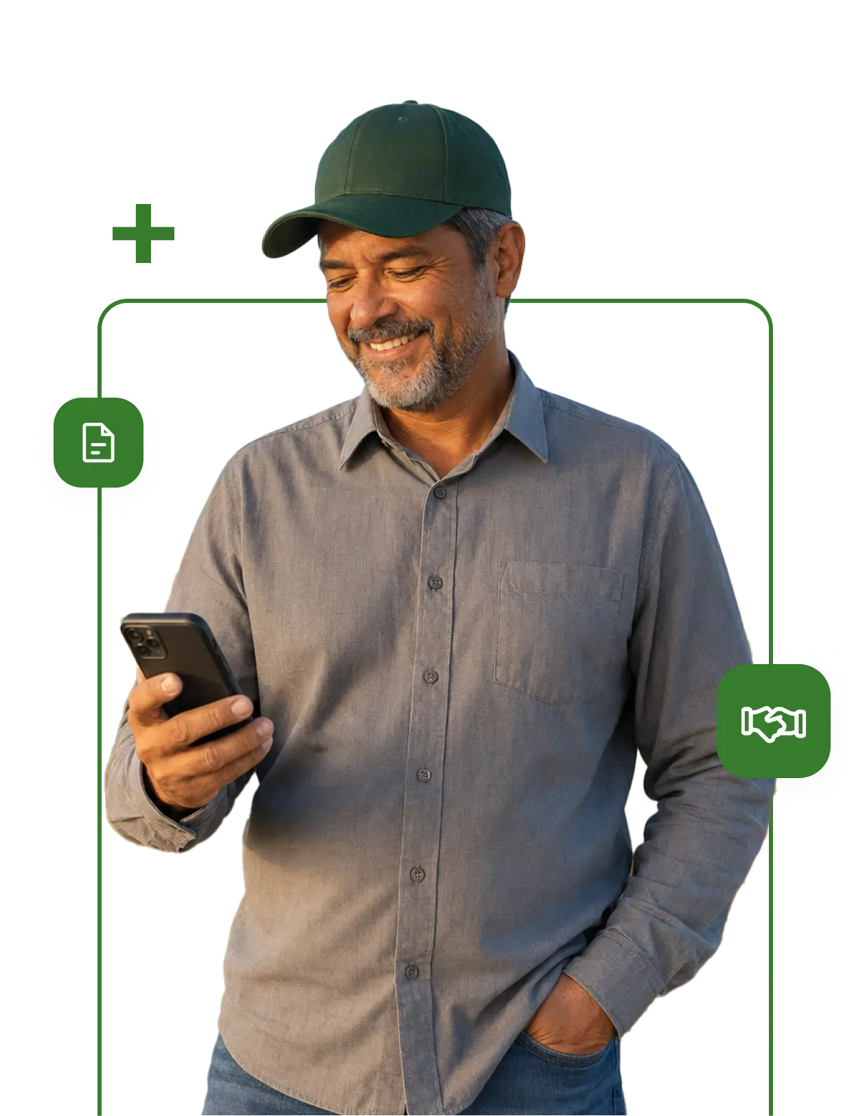 Cliente John Deere com elementos de documento e parceria
