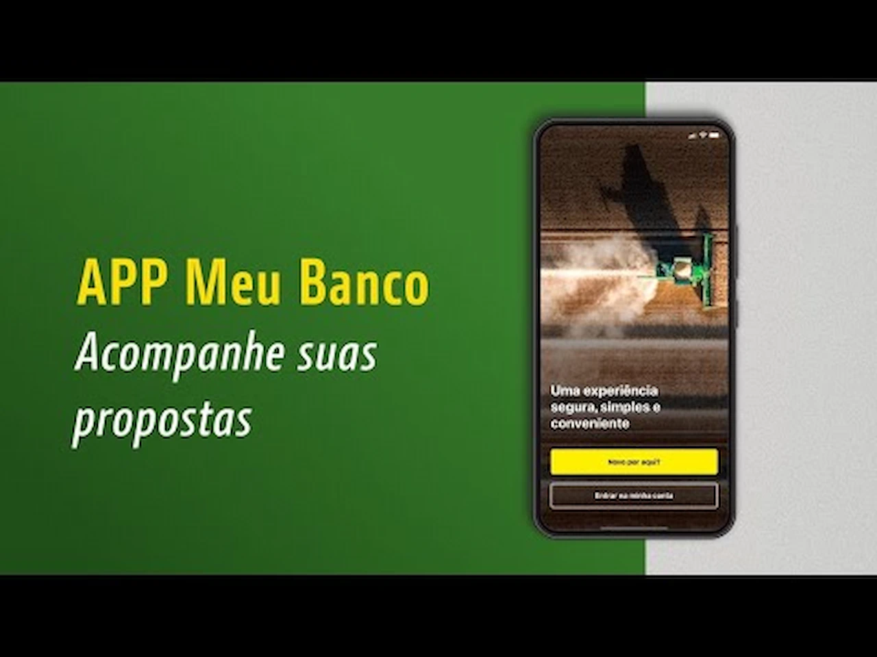 celular com tela do app meu banco mostrando como acompanhar proposta de financiamento do banco john deere