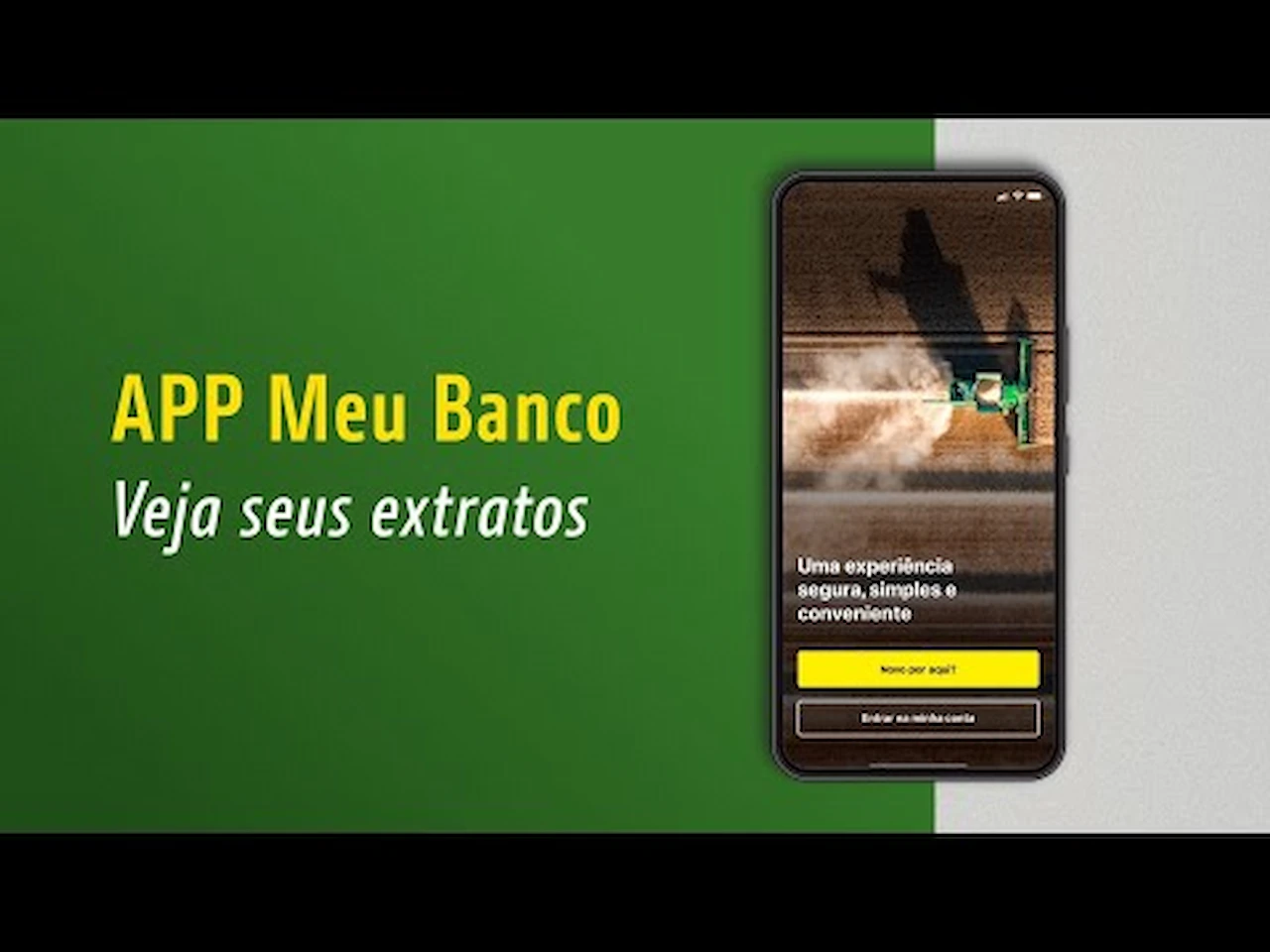 tela com celular e app citando o extrato do financiamento Banco John Deere